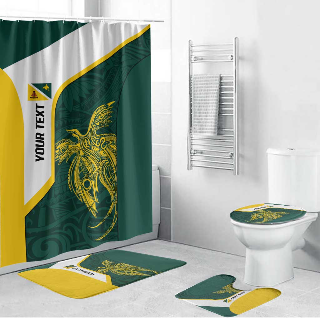 Personalised PNG Jiwaka Province Bathroom Set Bird of Paradise Tattoo Flag Motif - Polynesian Pride