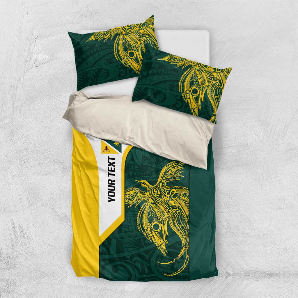 Personalised PNG Jiwaka Province Bedding Set Bird of Paradise Tattoo Flag Motif - Polynesian Pride