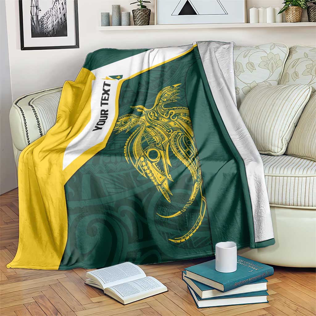 Personalised PNG Jiwaka Province Blanket Bird of Paradise Tattoo Flag Motif - Polynesian Pride