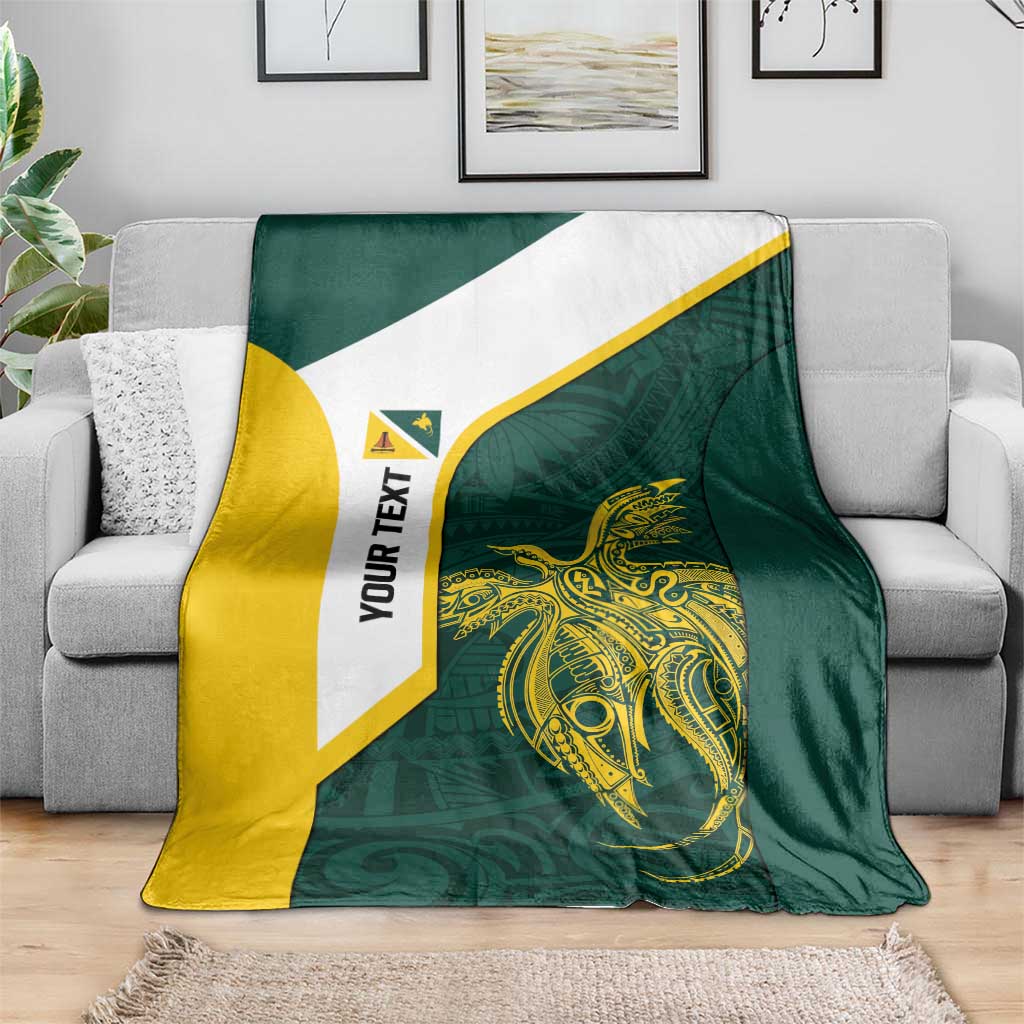 Personalised PNG Jiwaka Province Blanket Bird of Paradise Tattoo Flag Motif - Polynesian Pride