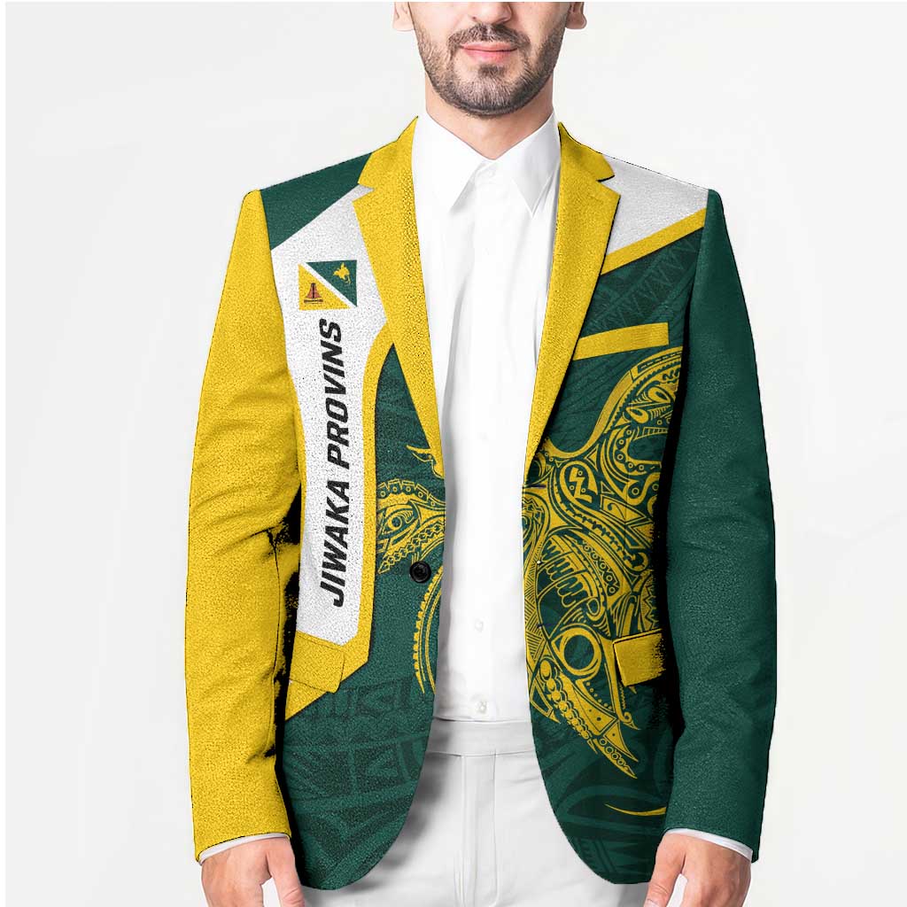Personalised PNG Jiwaka Province Blazer Bird of Paradise Tattoo Flag Motif - Polynesian Pride
