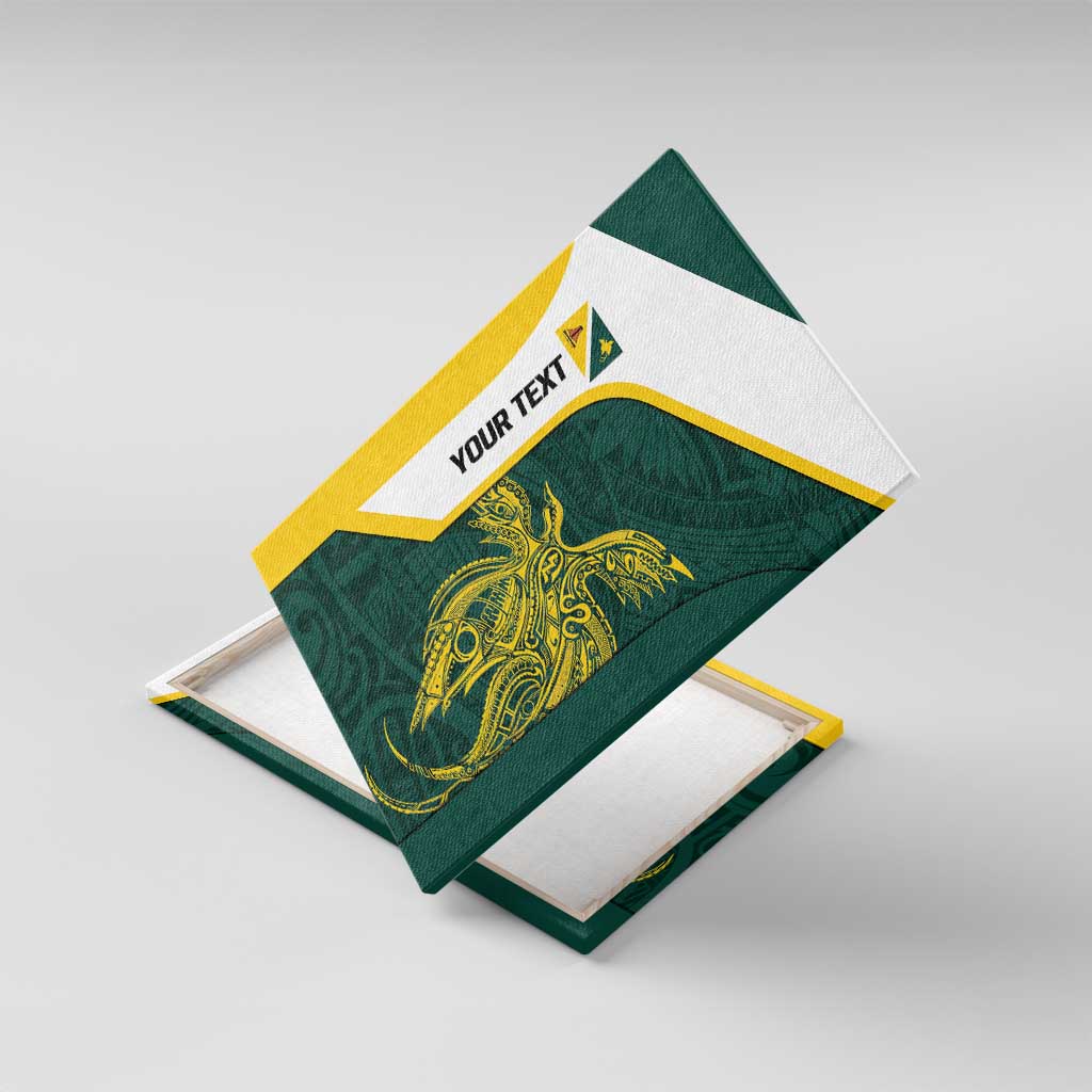 Personalised PNG Jiwaka Province Canvas Wall Art Bird of Paradise Tattoo Flag Motif - Polynesian Pride