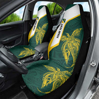 Personalised PNG Jiwaka Province Car Seat Cover Bird of Paradise Tattoo Flag Motif - Polynesian Pride