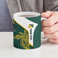 Personalised PNG Jiwaka Province Ceramic Mug Bird of Paradise Tattoo Flag Motif - Polynesian Pride