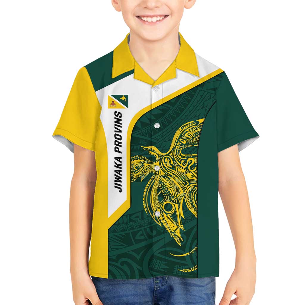 Personalised PNG Jiwaka Province Family Matching Puletasi and Hawaiian Shirt Bird of Paradise Tattoo Flag Motif - Polynesian Pride