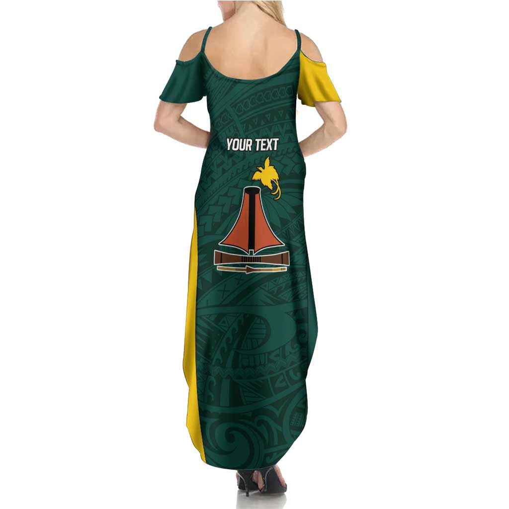 Personalised PNG Jiwaka Province Family Matching Summer Maxi Dress and Hawaiian Shirt Bird of Paradise Tattoo Flag Motif - Polynesian Pride