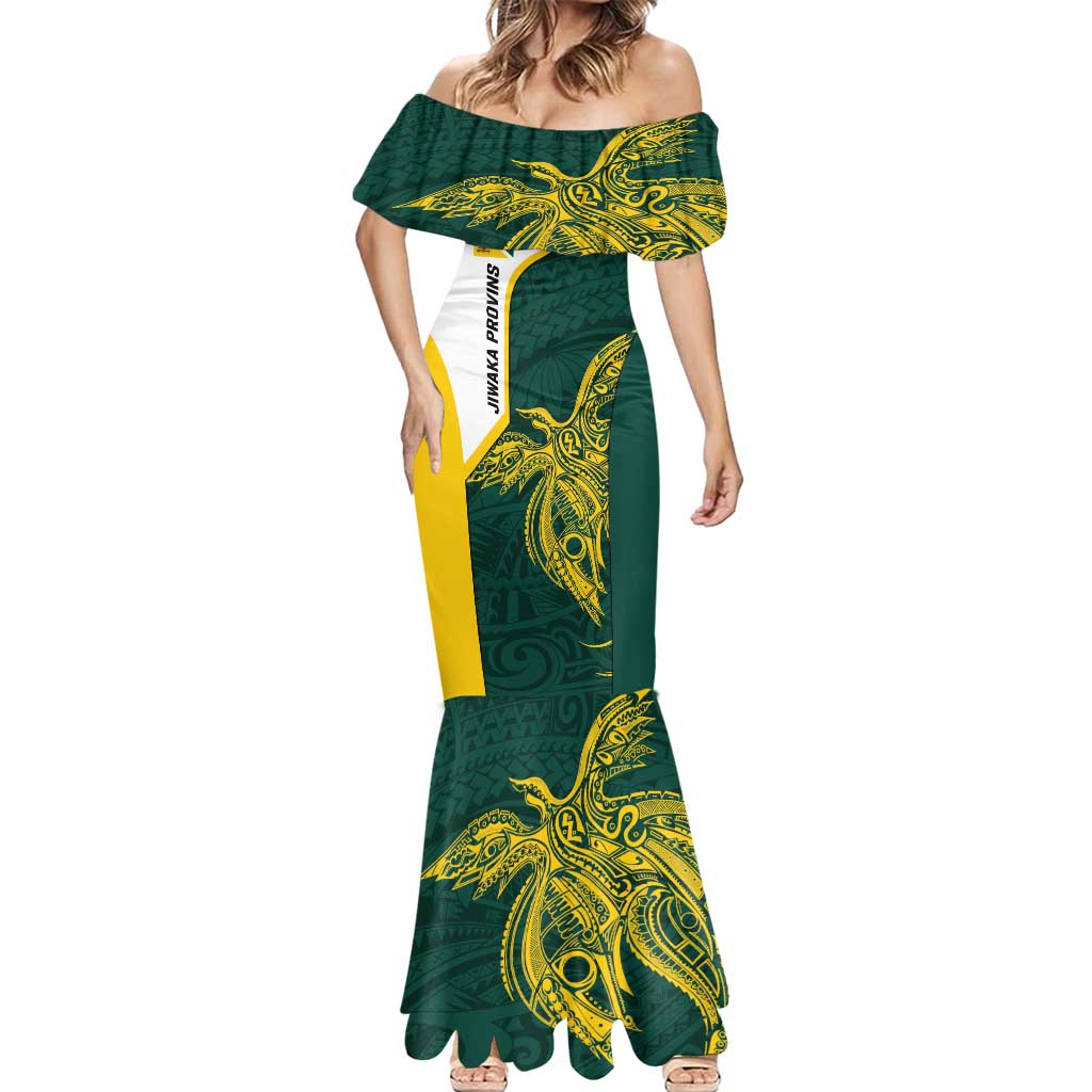 Personalised PNG Jiwaka Province Mermaid Dress Bird of Paradise Tattoo Flag Motif - Polynesian Pride