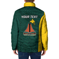 Personalised PNG Jiwaka Province Padded Jacket Bird of Paradise Tattoo Flag Motif LT9 - Polynesian Pride