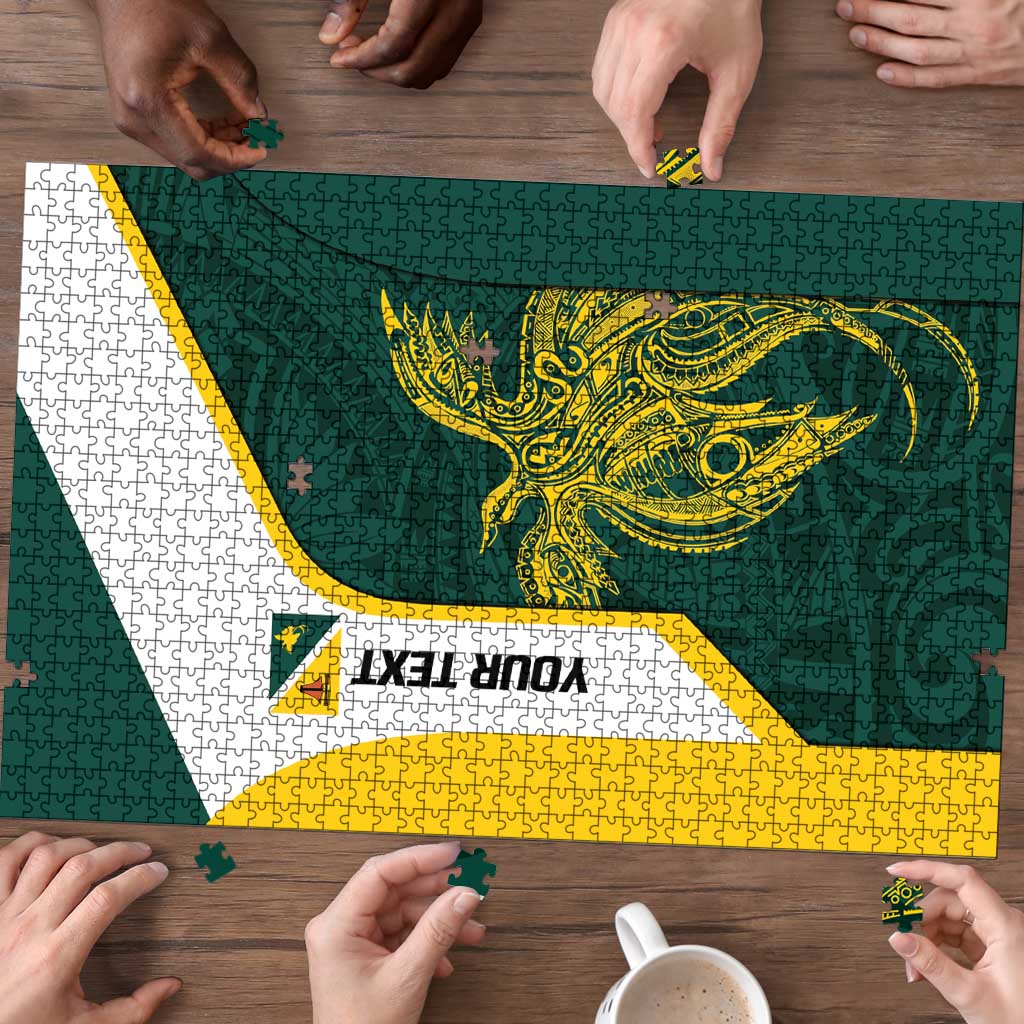 Personalised PNG Jiwaka Province Puzzle Bird of Paradise Tattoo Flag Motif LT9 - Polynesian Pride