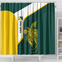 Personalised PNG Jiwaka Province Shower Curtain Bird of Paradise Tattoo Flag Motif - Polynesian Pride