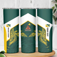 Personalised PNG Jiwaka Province Skinny Tumbler Bird of Paradise Tattoo Flag Motif - Polynesian Pride