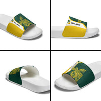 Personalised PNG Jiwaka Province Slide Sandals Bird of Paradise Tattoo Flag Motif - Polynesian Pride