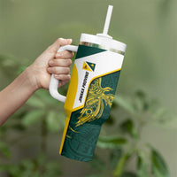 Personalised PNG Jiwaka Province Tumbler With Handle Bird of Paradise Tattoo Flag Motif - Polynesian Pride