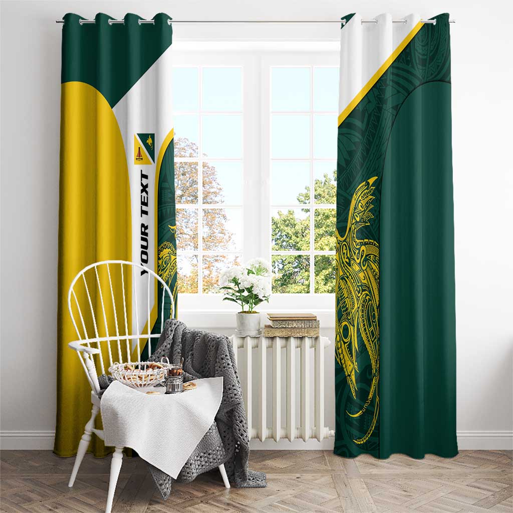 Personalised PNG Jiwaka Province Window Curtain Bird of Paradise Tattoo Flag Motif - Polynesian Pride