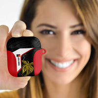 Personalised PNG Sandaun Province AirPods Case Bird of Paradise Tattoo Flag Motif - Polynesian Pride