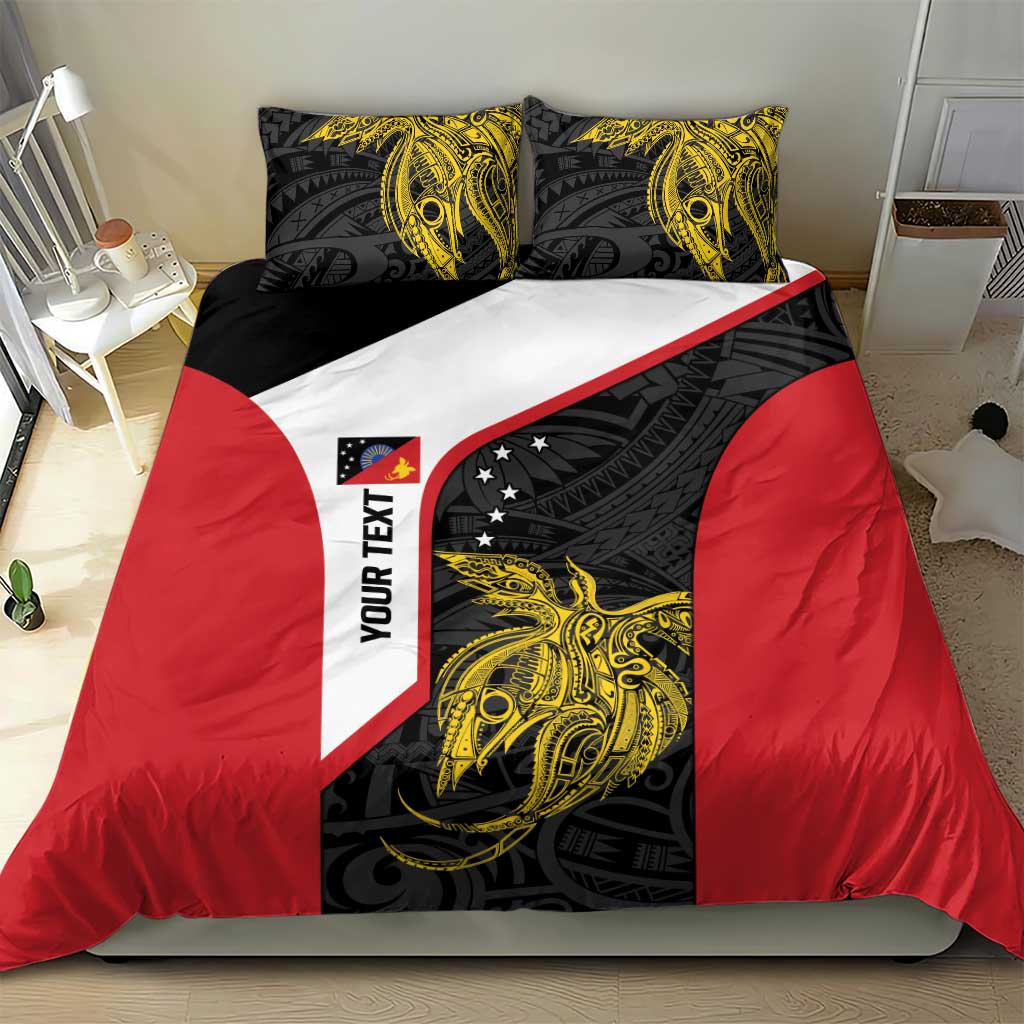 Personalised PNG Sandaun Province Bedding Set Bird of Paradise Tattoo Flag Motif - Polynesian Pride