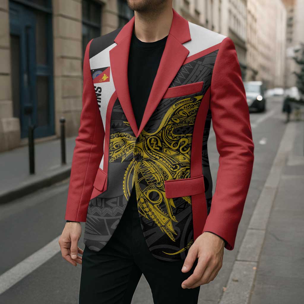 Personalised PNG Sandaun Province Blazer Bird of Paradise Tattoo Flag Motif - Polynesian Pride