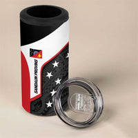 Personalised PNG Sandaun Province 4 in 1 Can Cooler Tumbler Bird of Paradise Tattoo Flag Motif - Polynesian Pride