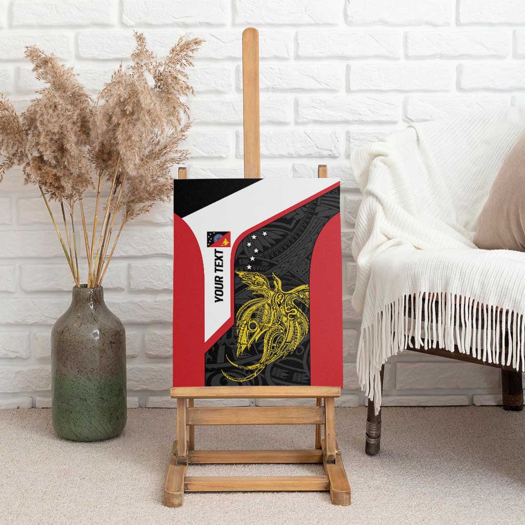 Personalised PNG Sandaun Province Canvas Wall Art Bird of Paradise Tattoo Flag Motif - Polynesian Pride