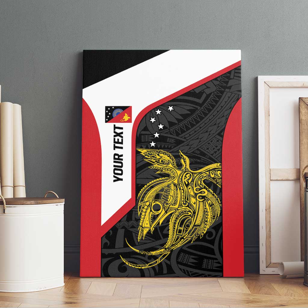 Personalised PNG Sandaun Province Canvas Wall Art Bird of Paradise Tattoo Flag Motif - Polynesian Pride