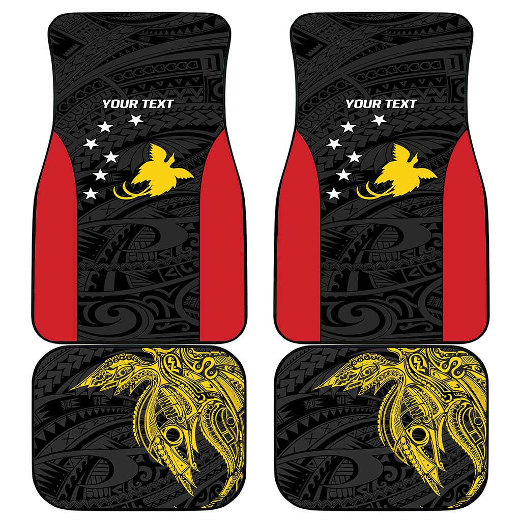 Personalised PNG Sandaun Province Car Mats Bird of Paradise Tattoo Flag Motif - Polynesian Pride