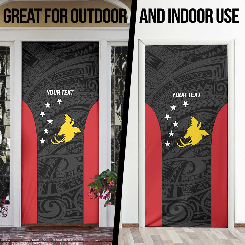Personalised PNG Sandaun Province Door Cover Bird of Paradise Tattoo Flag Motif - Polynesian Pride