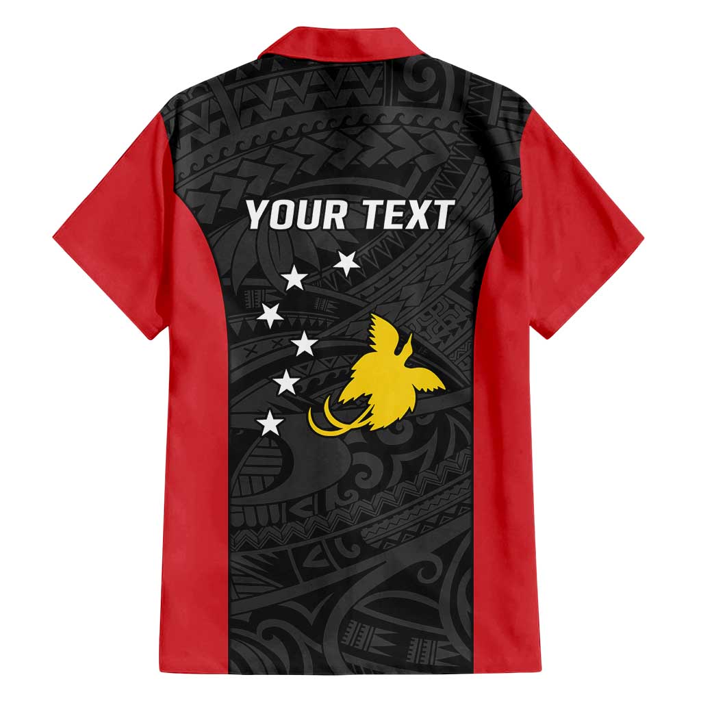 Personalised PNG Sandaun Province Family Matching Long Sleeve Bodycon Dress and Hawaiian Shirt Bird of Paradise Tattoo Flag Motif - Polynesian Pride