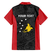 Personalised PNG Sandaun Province Family Matching Long Sleeve Bodycon Dress and Hawaiian Shirt Bird of Paradise Tattoo Flag Motif - Polynesian Pride