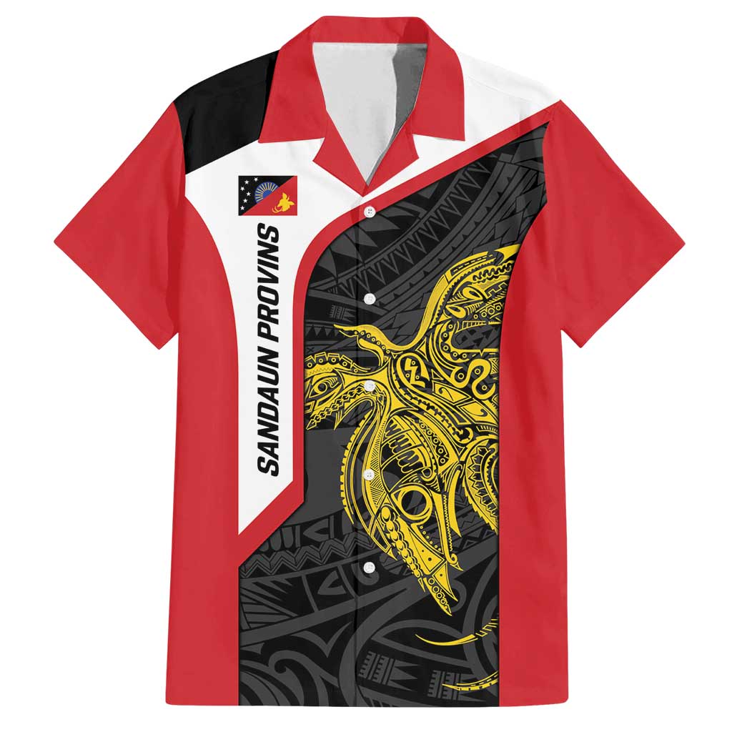 Personalised PNG Sandaun Province Family Matching Off Shoulder Maxi Dress and Hawaiian Shirt Bird of Paradise Tattoo Flag Motif - Polynesian Pride