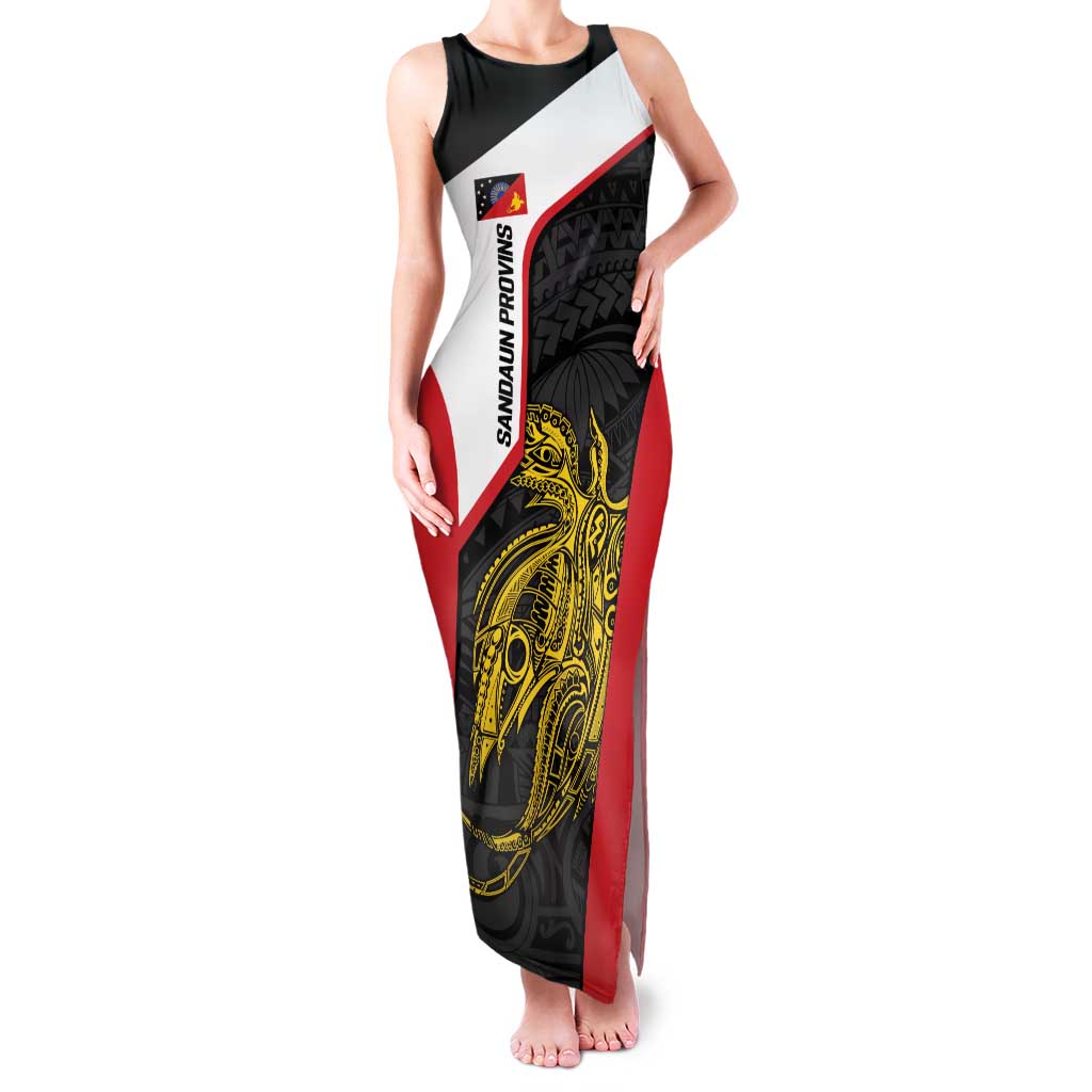 Personalised PNG Sandaun Province Family Matching Tank Maxi Dress and Hawaiian Shirt Bird of Paradise Tattoo Flag Motif - Polynesian Pride