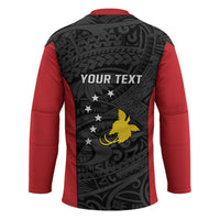 Personalised PNG Sandaun Province Hockey Jersey Bird of Paradise Tattoo Flag Motif - Polynesian Pride