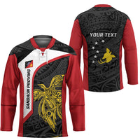 Personalised PNG Sandaun Province Hockey Jersey Bird of Paradise Tattoo Flag Motif - Polynesian Pride