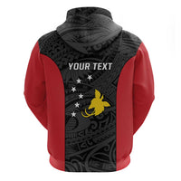 Personalised PNG Sandaun Province Hoodie Bird of Paradise Tattoo Flag Motif - Polynesian Pride