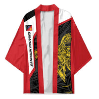 Personalised PNG Sandaun Province Kimono Bird of Paradise Tattoo Flag Motif LT9 Unisex Red - Polynesian Pride