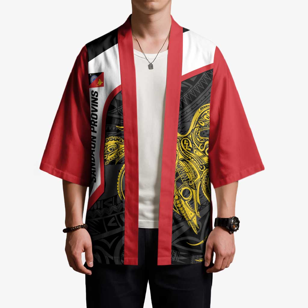 Personalised PNG Sandaun Province Kimono Bird of Paradise Tattoo Flag Motif LT9 - Polynesian Pride