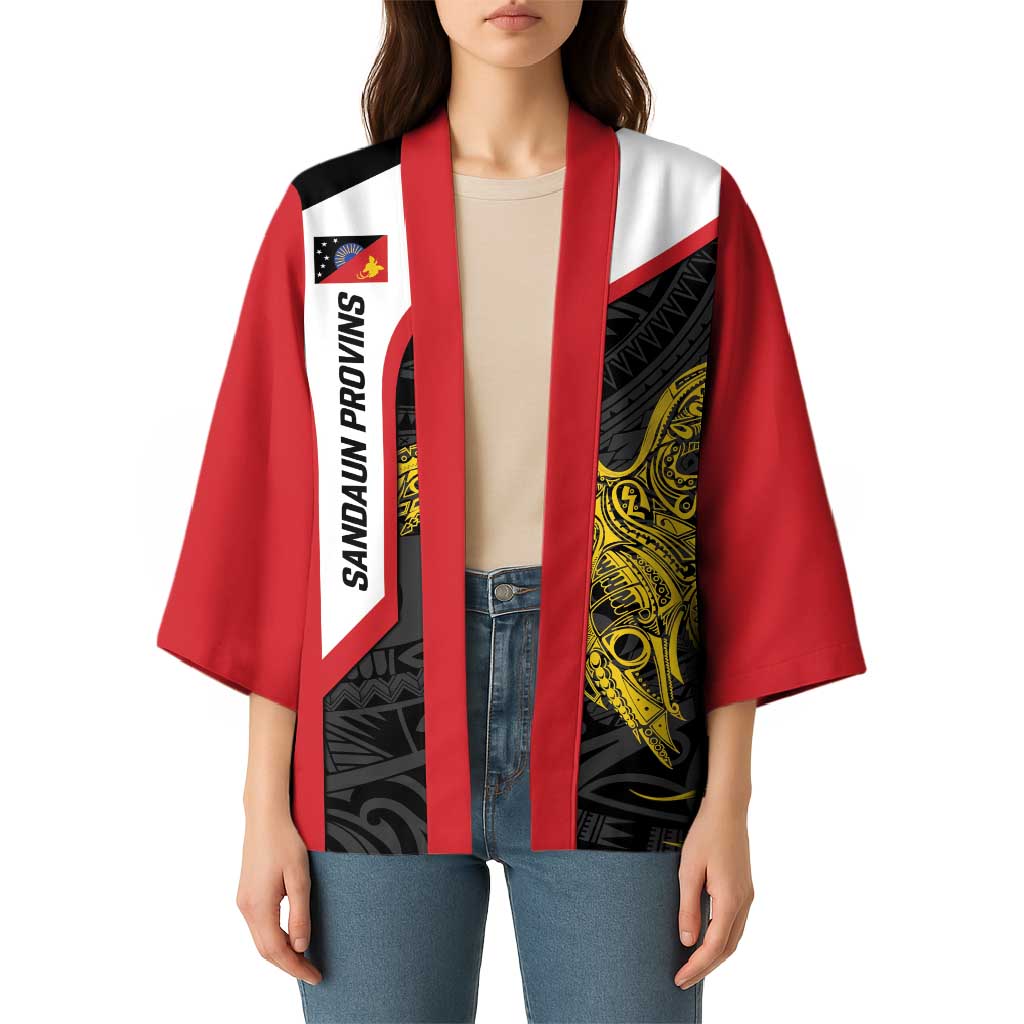 Personalised PNG Sandaun Province Kimono Bird of Paradise Tattoo Flag Motif LT9 - Polynesian Pride