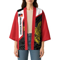 Personalised PNG Sandaun Province Kimono Bird of Paradise Tattoo Flag Motif LT9 - Polynesian Pride