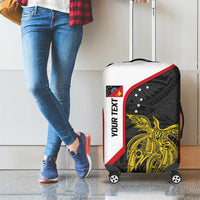 Personalised PNG Sandaun Province Luggage Cover Bird of Paradise Tattoo Flag Motif - Polynesian Pride
