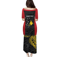 Personalised PNG Sandaun Province Puletasi Bird of Paradise Tattoo Flag Motif - Polynesian Pride