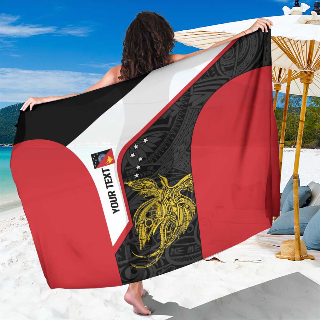 Personalised PNG Sandaun Province Sarong Bird of Paradise Tattoo Flag Motif - Polynesian Pride