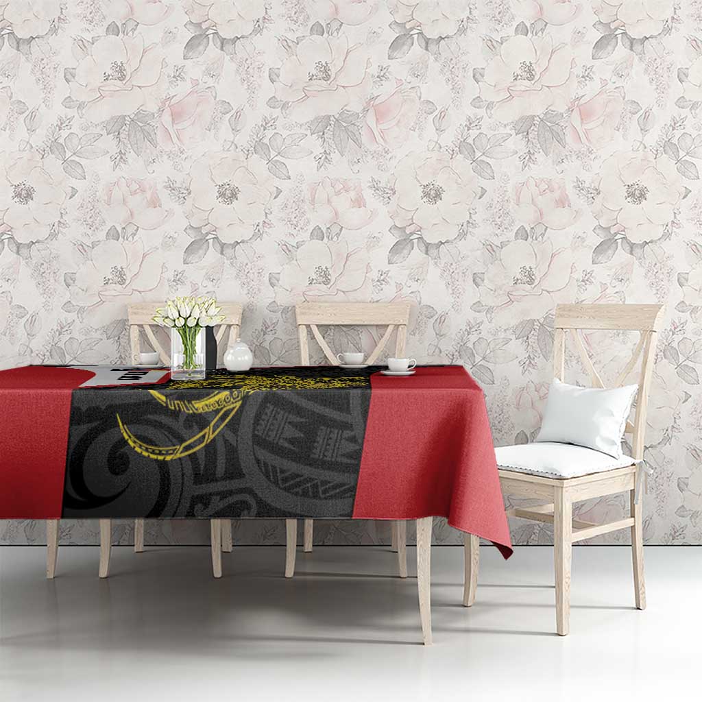 Personalised PNG Sandaun Province Tablecloth Bird of Paradise Tattoo Flag Motif - Polynesian Pride