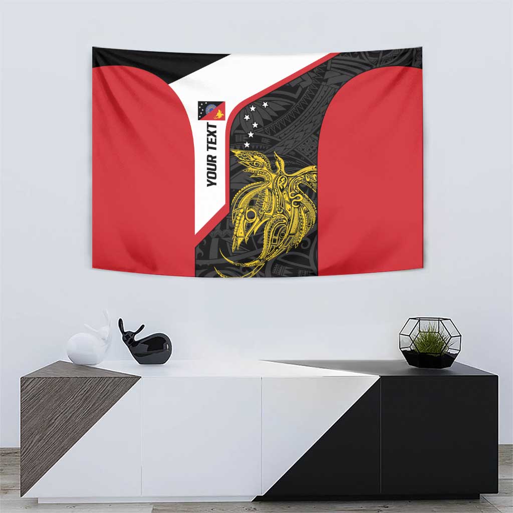 Personalised PNG Sandaun Province Tapestry Bird of Paradise Tattoo Flag Motif - Polynesian Pride