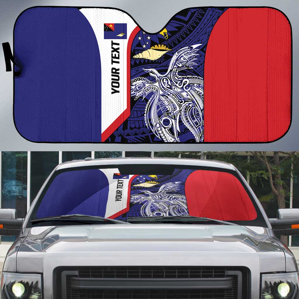 Personalised PNG West New Britain Province Auto Sun Shade Bird of Paradise Tattoo Flag Motif - Polynesian Pride