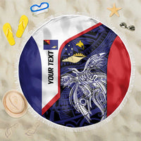 Personalised PNG West New Britain Province Beach Blanket Bird of Paradise Tattoo Flag Motif - Polynesian Pride