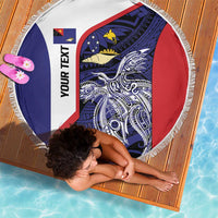 Personalised PNG West New Britain Province Beach Blanket Bird of Paradise Tattoo Flag Motif - Polynesian Pride