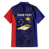 Personalised PNG West New Britain Province Family Matching Off Shoulder Short Dress and Hawaiian Shirt Bird of Paradise Tattoo Flag Motif - Polynesian Pride