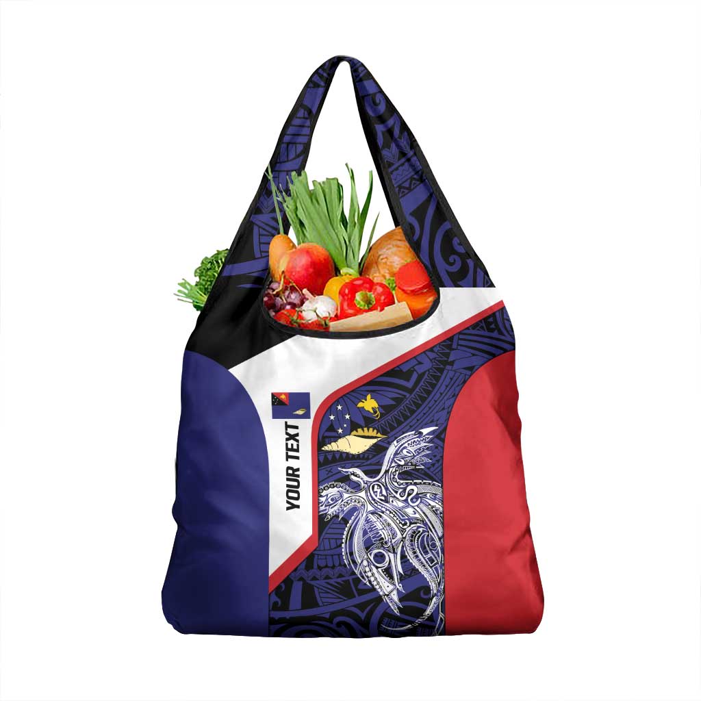 Personalised PNG West New Britain Province Grocery Bag Bird of Paradise Tattoo Flag Motif - Polynesian Pride