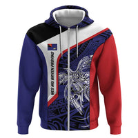 Personalised PNG West New Britain Province Hoodie Bird of Paradise Tattoo Flag Motif - Polynesian Pride