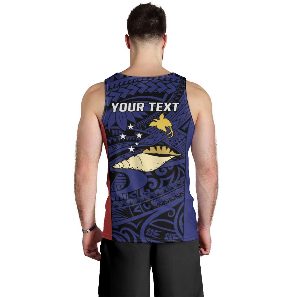 Personalised PNG West New Britain Province Men Tank Top Bird of Paradise Tattoo Flag Motif - Polynesian Pride