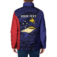 Personalised PNG West New Britain Province Padded Jacket Bird of Paradise Tattoo Flag Motif LT9 - Polynesian Pride